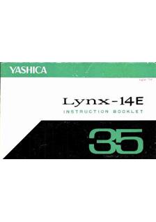 Yashica Lynx manual. Camera Instructions.